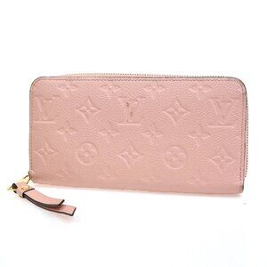 LOUIS VUITTON Zippy Wallet Long Monogram Empreinte Leather Rose M64090 89KA655